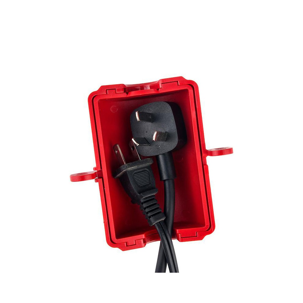 Plug Lockout: 2-1/4 to 2-3/4" Plug, Plastic, 3/4" Max Cord Dia