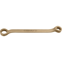 Offset Box End Wrench: 1-1/8 x 1-5/16", 12 Point, Double End