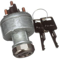 Automotive Switches; Switch Type: Ignition Switch-12v; Number Of Connections: 4; Contact Form: 10-32 Stud; Sequence: ACC-Off-On/ACC-Start; Amperage: 30; Voltage: 12; Color: Gray; Actuator Type: Key Manual