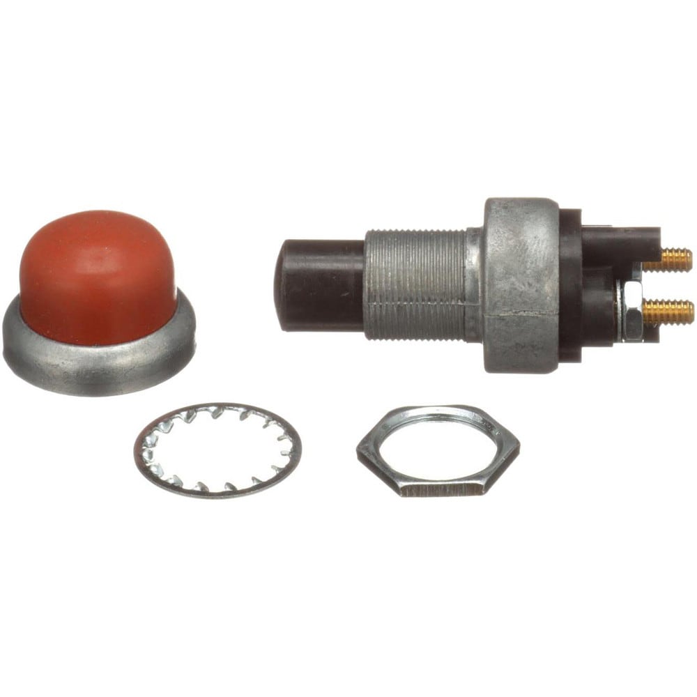 Automotive Switches; Switch Type: Momentary Switch; Number Of Connections: 2; Contact Form: SPST; Sequence: On-Off; Amperage: 70/20; Voltage: 12; Color: Red; Actuator Type: Push Button