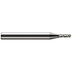 Ball End Mill: 0.0710" Dia, 0.2130" LOC, 4 Flute, Solid Carbide