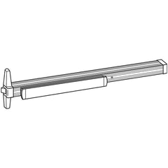 Push Bars; Material: Metal; Locking Type: Exit Device Only; Maximum Door Width: 3 ft; Finish/Coating: Black Anodized Aluminum; Minimum Door Width: 2.33 ft