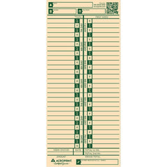 Time Cards & Time Clock Accessories; For Use With: Acroprint Time Recorder - Manual or Automatic Time Recorders