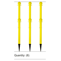 Pedestrian Barrier Kits; Chain Material: Polyethylene; Post Material: HDPE; Surface Pattern: Solid Color; Chain Color: Yellow; Post Color: Yellow; Inside Link Length: 1.42 in; Inside Link Width: 0.59