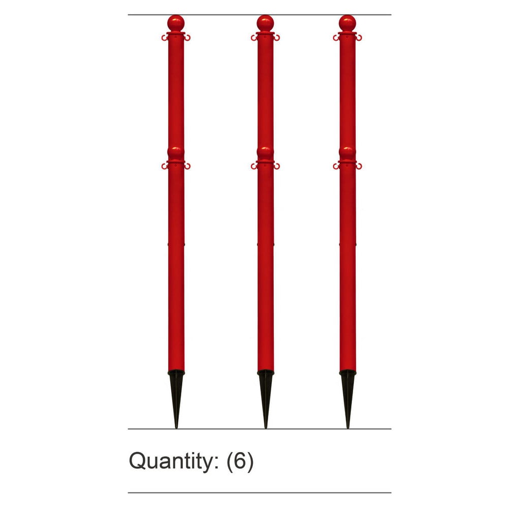 Pedestrian Barrier Kits; Chain Material: Polyethylene; Post Material: HDPE; Surface Pattern: Solid Color; Chain Color: Red; Post Color: Red; Chain Trade Size: 8; Inside Link Length: 1.32 in; Inside Link Width: 0.47