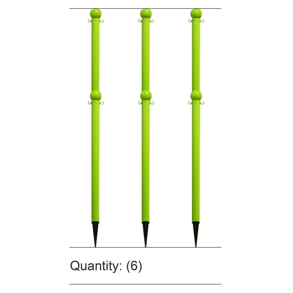 Pedestrian Barrier Kits; Chain Material: Polyethylene; Post Material: HDPE; Surface Pattern: Solid Color; Chain Color: Safety Green; Post Color: Safety Green; Chain Trade Size: 8; Inside Link Length: 1.32 in; Inside Link Width: 0.47