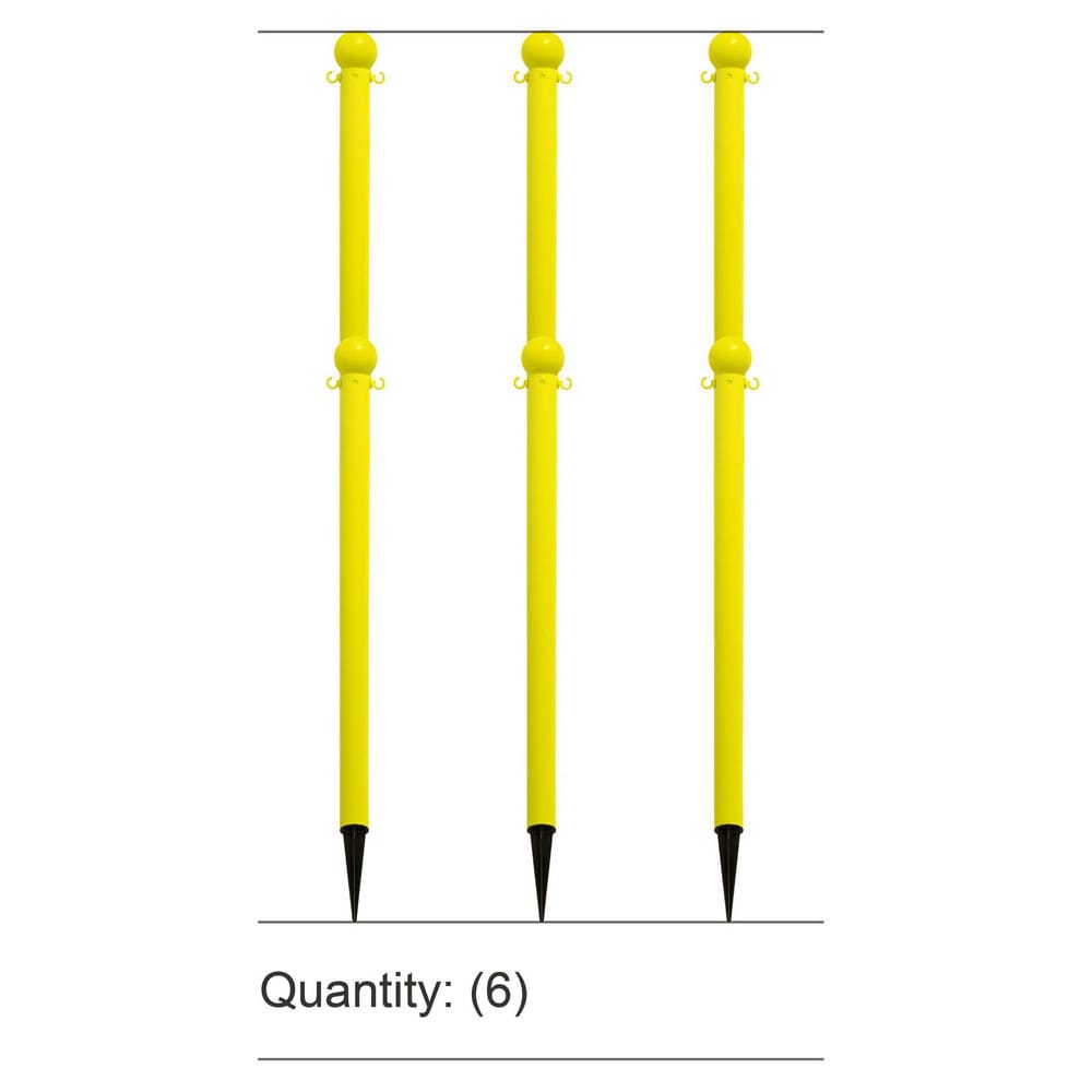 Pedestrian Barrier Kits; Chain Material: Polyethylene; Post Material: HDPE; Surface Pattern: Solid Color; Chain Color: Yellow; Post Color: Yellow; Chain Trade Size: 8; Inside Link Length: 1.32 in; Inside Link Width: 0.47