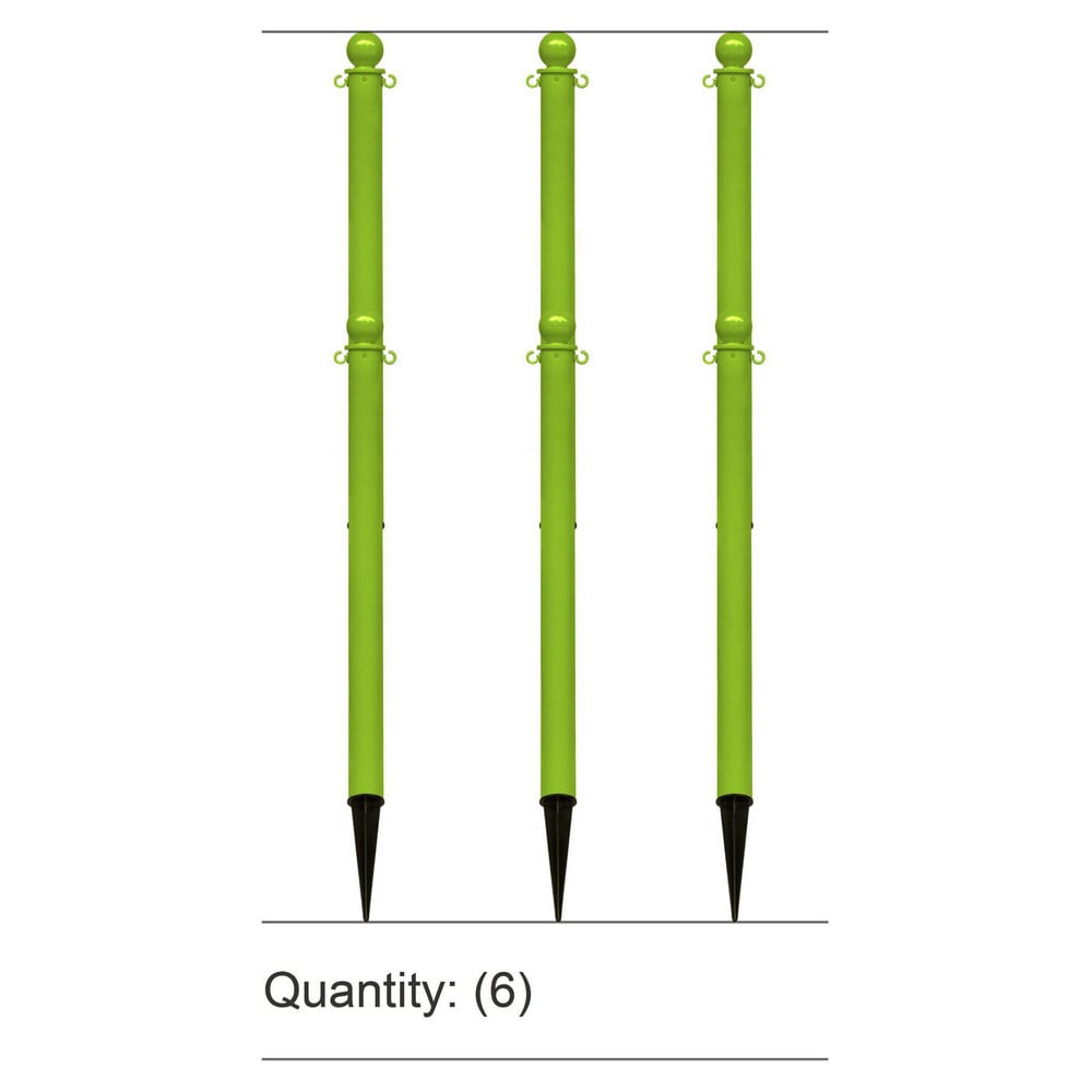 Pedestrian Barrier Kits; Chain Material: Polyethylene; Post Material: HDPE; Surface Pattern: Solid Color; Chain Color: Safety Green; Post Color: Safety Green; Chain Trade Size: 8; Inside Link Length: 1.32 in; Inside Link Width: 0.47