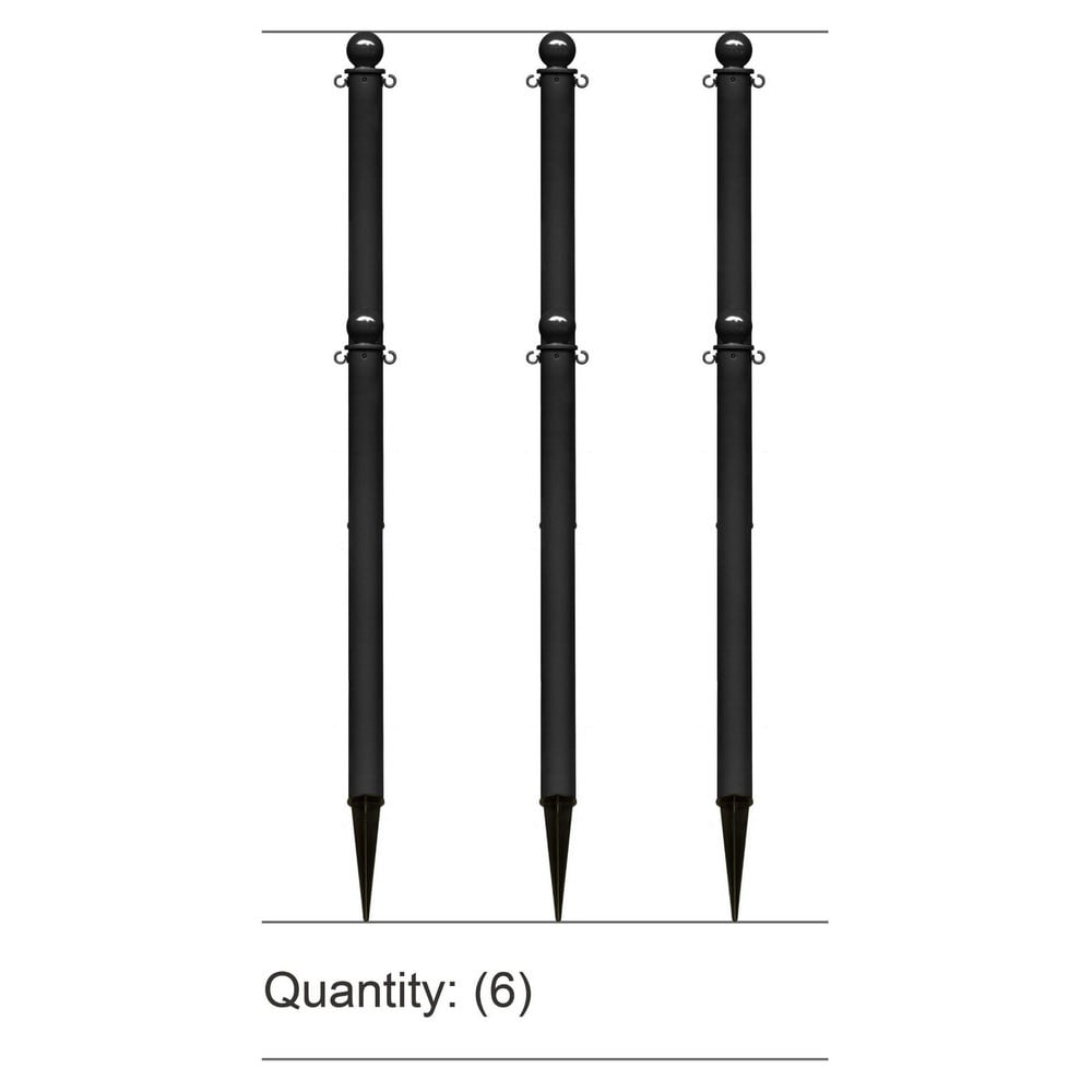 Pedestrian Barrier Kits; Chain Material: Polyethylene; Post Material: HDPE; Surface Pattern: Solid Color; Chain Color: Black; Post Color: Black; Chain Trade Size: 8; Inside Link Length: 1.32 in; Inside Link Width: 0.47