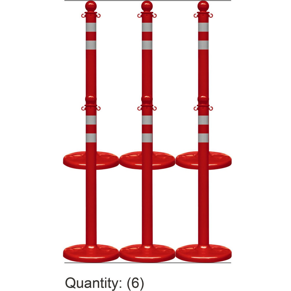 Pedestrian Barrier Kits; Chain Material: Polyethylene; Post Material: HDPE; Surface Pattern: Reflective; Chain Color: Blue; Post Color: Blue; Chain Trade Size: 8; Inside Link Length: 1.32 in; Inside Link Width: 0.47