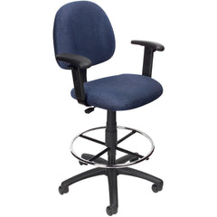 Adjustable Drafting Chair with Adjustable Arms and Removable Foot Rest: 25-1/2 to 30-1/2" Seat Height, 17 x 18-1/2" Seat