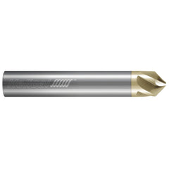 Chamfer Mill: 1/8" Dia, 1/8" Shank Dia, 100.00 deg, 5 Flute, Solid Carbide, Single End