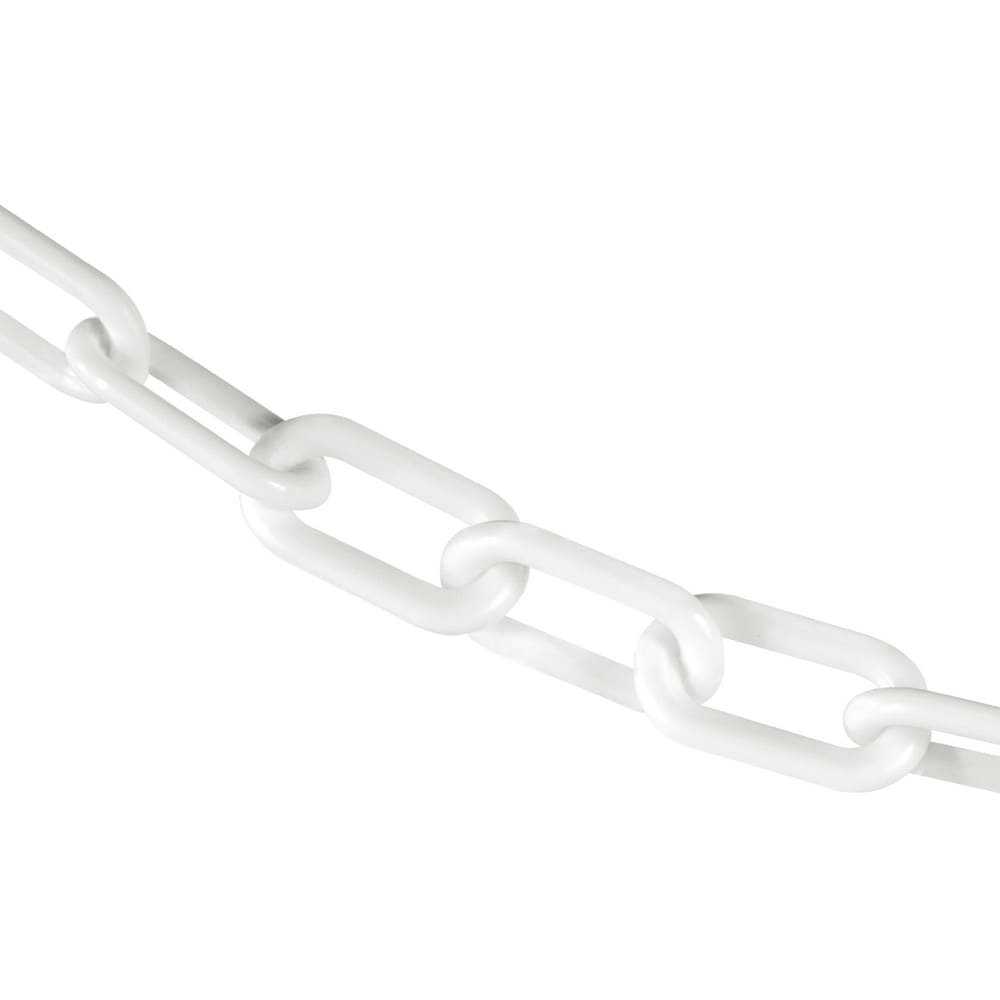 Barrier Rope & Chain; Type: Safety Chain; Snap End Material: Polyethylene, Plastic; Hook Fitting Material: Plastic; Color: White; Link Type: Straight Link; Rope/ Chain Material: Polyethylene, Plastic