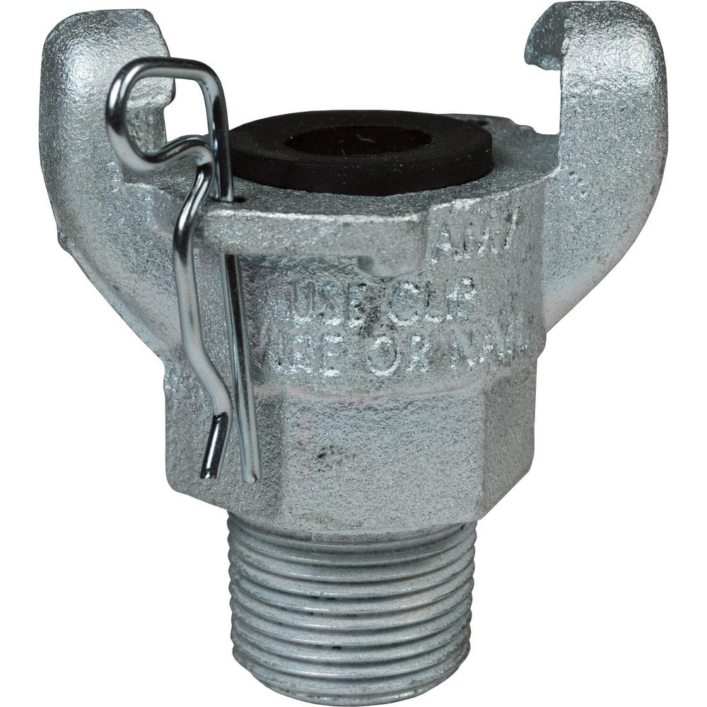 Universal Hose Couplings; Type: Male Ends; Material: Plated Iron; Thread Size: 1; Thread Standard: NPT; Connection Type: Threaded; Maximum Pressure: 150 psi