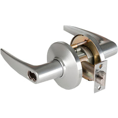 Lever Locksets; Lockset Type: Entrance; Key Type: Keyed Different; Back Set: 2-3/4; Cylinder Type: Less Core; Material: Metal; Door Thickness: 1-3/4 to 2-1/4; Finish: Satin Chrome