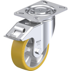 Top Plate Casters; Mount Type: Plate; Number of Wheels: 1.000; Wheel Diameter (Inch): 4; Wheel Material: Polyurethane; Wheel Width (Inch): 1-9/16; Wheel Color: Light Brown