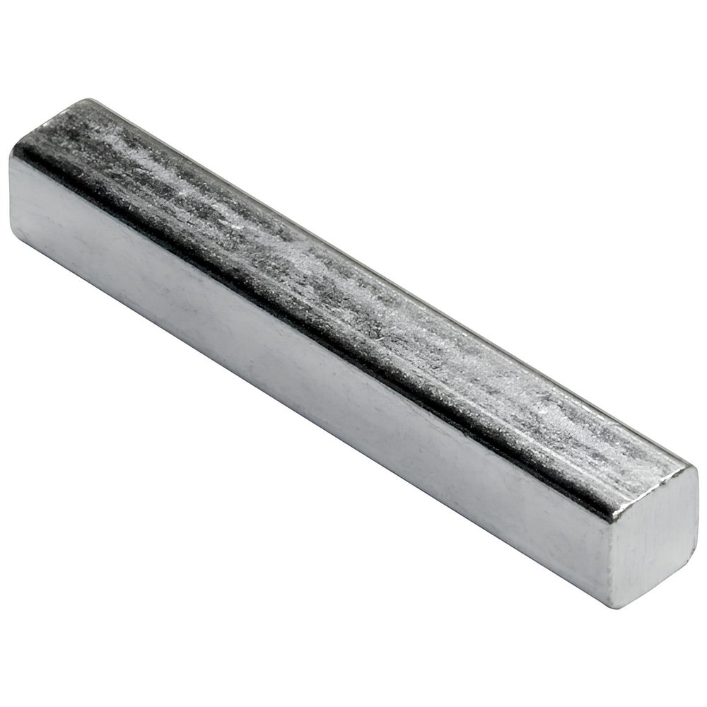 Key Stock; Key Stock Type: Undersized; Material: Carbon Steel; Width (Inch): 9/16; Height (Inch): 9/16; Finish: Zinc Clear; Length (Inch): 12; Hardness: HRB 50