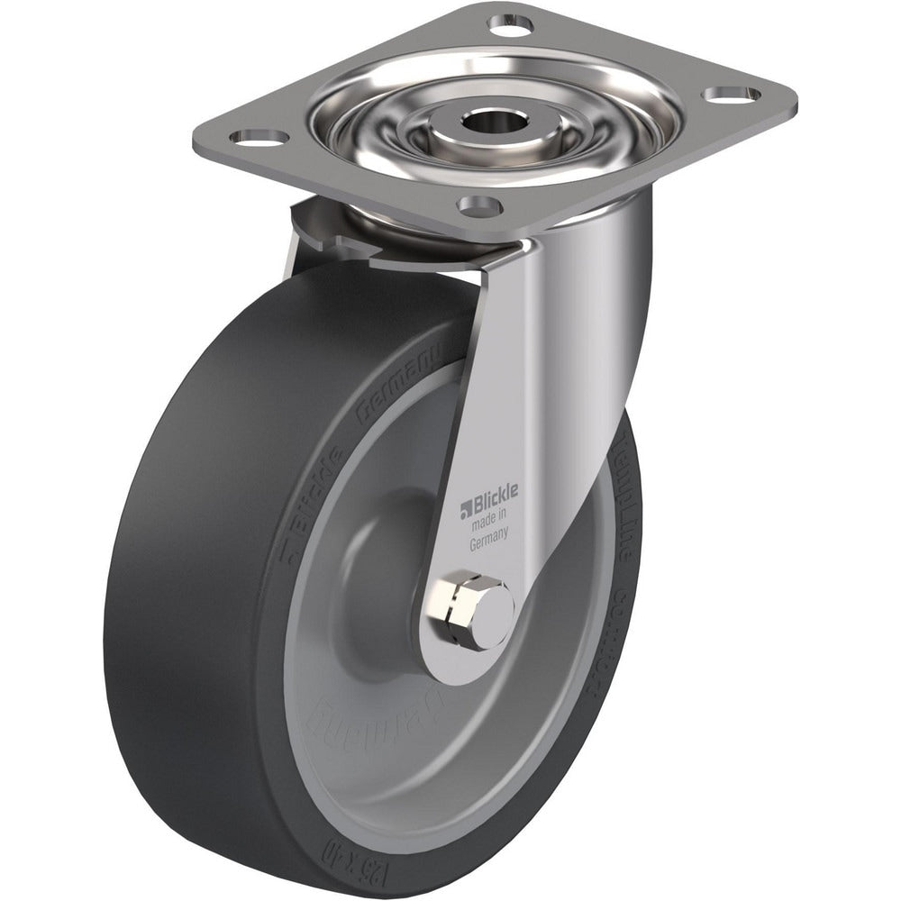 Top Plate Casters; Mount Type: Plate; Number of Wheels: 1.000; Wheel Diameter (Inch): 4; Wheel Material: Polyurethane; Wheel Width (Inch): 1-1/4; Wheel Color: Dark Gray