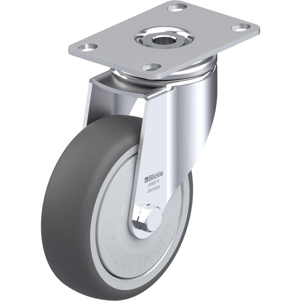 Top Plate Casters; Mount Type: Plate; Number of Wheels: 1.000; Wheel Diameter (Inch): 5; Wheel Material: Polyurethane; Wheel Width (Inch): 1-9/16; Wheel Color: Dark Gray