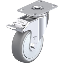 Top Plate Casters; Mount Type: Plate; Number of Wheels: 1.000; Wheel Diameter (Inch): 4; Wheel Material: Rubber; Wheel Width (Inch): 1-1/4; Wheel Color: Gray