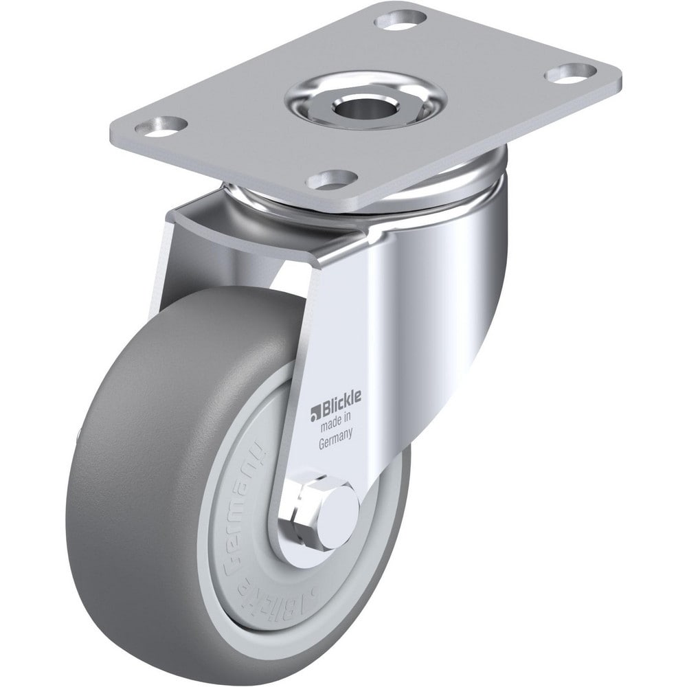 Top Plate Casters; Mount Type: Plate; Number of Wheels: 1.000; Wheel Diameter (Inch): 3-1/8; Wheel Material: Rubber; Wheel Width (Inch): 1-1/4; Wheel Color: Gray