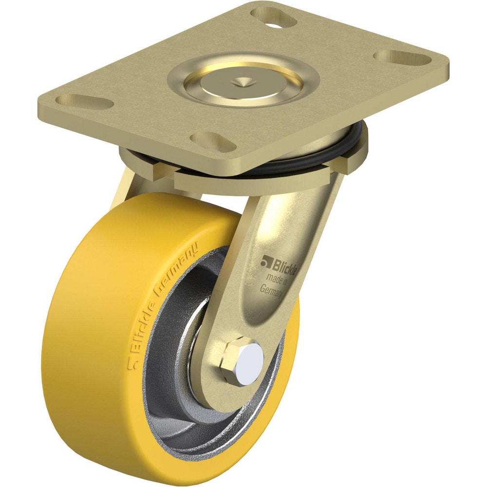 Top Plate Casters; Mount Type: Plate; Number of Wheels: 1.000; Wheel Diameter (Inch): 5; Wheel Material: Polyurethane; Wheel Width (Inch): 2; Wheel Color: Light Brown