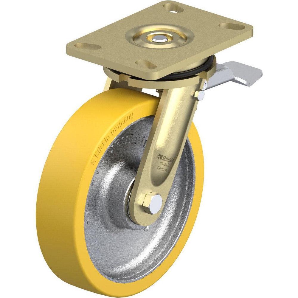 Top Plate Casters; Mount Type: Plate; Number of Wheels: 1.000; Wheel Diameter (Inch): 8; Wheel Material: Polyurethane; Wheel Width (Inch): 2; Wheel Color: Light Brown