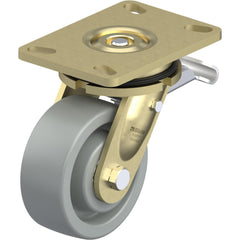 Top Plate Casters; Mount Type: Plate; Number of Wheels: 1.000; Wheel Diameter (Inch): 5; Wheel Material: Synthetic; Wheel Width (Inch): 2; Wheel Color: Gray