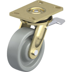 Top Plate Casters; Mount Type: Plate; Number of Wheels: 1.000; Wheel Diameter (Inch): 6; Wheel Material: Synthetic; Wheel Width (Inch): 2; Wheel Color: Gray