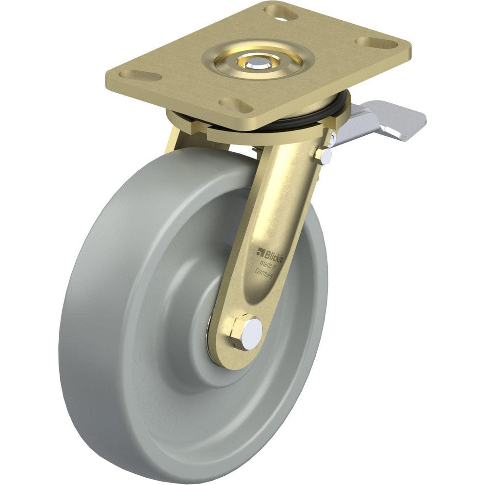 Top Plate Casters; Mount Type: Plate; Number of Wheels: 1.000; Wheel Diameter (Inch): 8; Wheel Material: Synthetic; Wheel Width (Inch): 2; Wheel Color: Gray