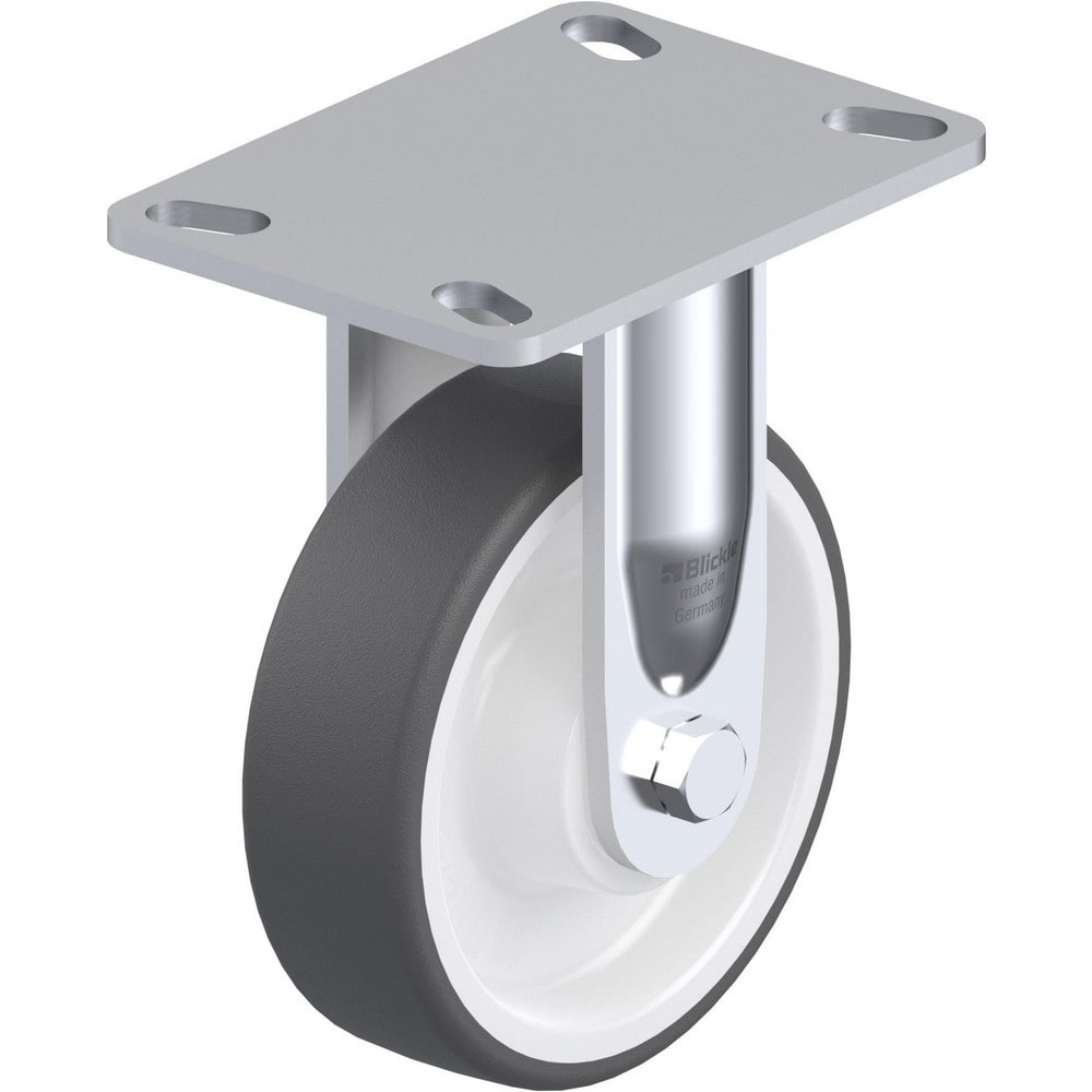 Top Plate Casters; Mount Type: Plate; Number of Wheels: 1.000; Wheel Diameter (Inch): 5; Wheel Material: Rubber; Wheel Width (Inch): 1-1/4; Wheel Color: Gray