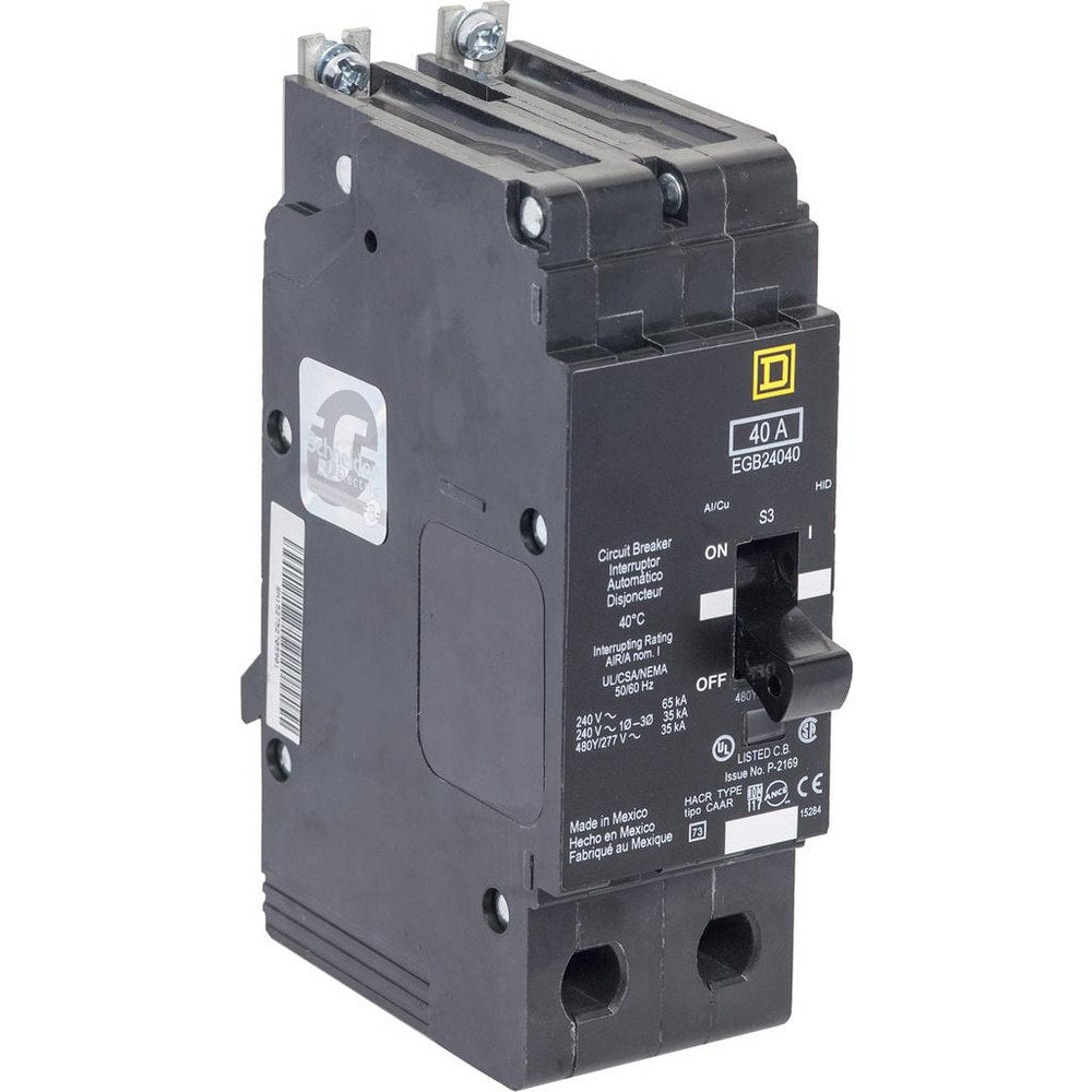 Circuit Breakers; Circuit Breaker Type: Miniature Circuit Breaker; Amperage: 125; Voltage: 480V, 277V; Wire Size (AWG): 12-2/0 (Aluminum)/14-2/0 (Copper); Number Of Poles: 2; Tripping Mechanism: Thermal-Magnetic; Terminal Connection Type: Lug; Phase: Sing