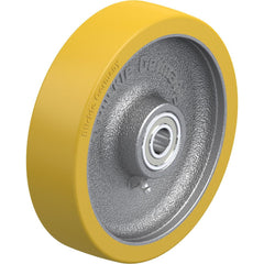 Rigid & Swivel Caster Wheel: Polyurethane, 8" Dia, 2" Wide