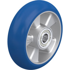 Rigid & Swivel Caster Wheel: Polyurethane, 6-5/16" Dia, 2" Wide