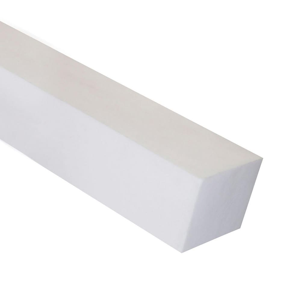 Plastic Square Rod: 12" Long, 0.1875" Dia, Natural Color, Opaque, 5000 psi Tensile Strength