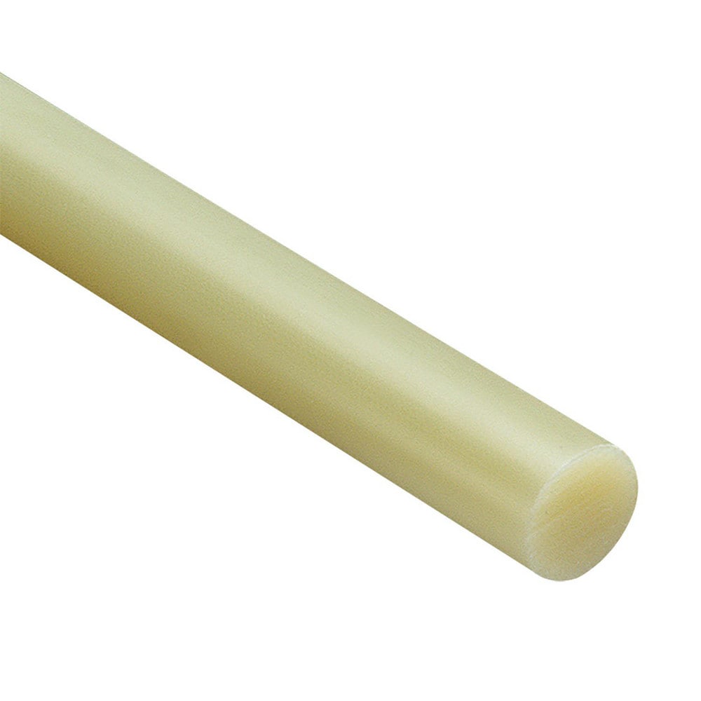 Plastic Rod: 24" Long, 0.3750" Dia, Yellow, Opaque, 10000 psi Tensile Strength