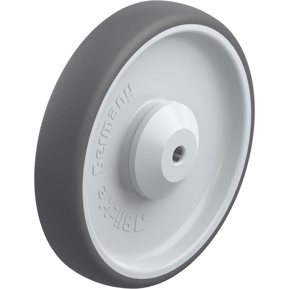 Rigid & Swivel Caster Wheel: Polyurethane, 8" Dia, 1-9/16" Wide