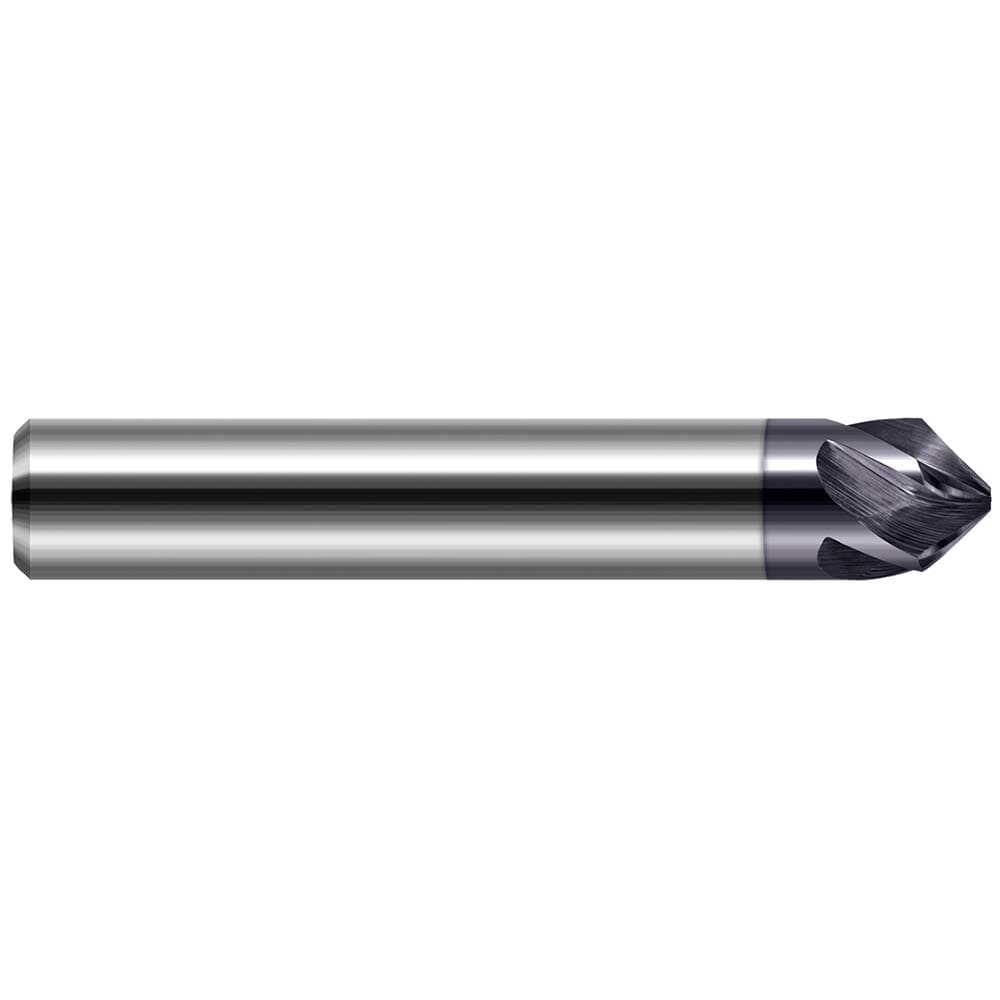 Chamfer Mill: 3/8" Dia, 3/8" Shank Dia, 5 Flute, Solid Carbide, Single End