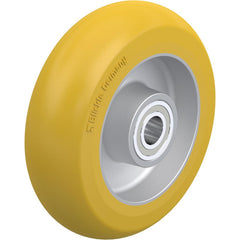 Rigid & Swivel Caster Wheel: Polyurethane, 5" Dia, 1-9/16" Wide