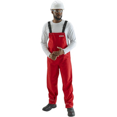 Non-Disposable Rain & Chemical-Resistant Overalls: Chemical, Size 5X-Large, Red, Polyester