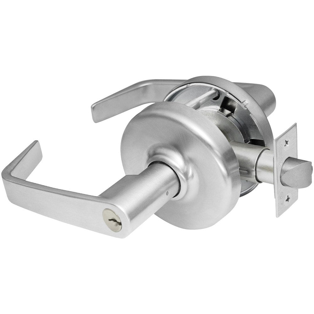 Lever Locksets; Lockset Type: Entrance; Key Type: Keyed Different; Back Set: 2-3/4; Cylinder Type: Less Core; Material: Metal; Door Thickness: 1-3/8 to 1-3/4; Finish: Satin Chrome