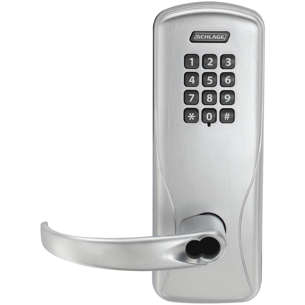 Lever Locksets; Lockset Type: Classroom; Key Type: Keyed Different; Back Set: 2-3/4; Cylinder Type: Less Core; Material: Metal; Door Thickness: 1-3/4; Finish: Satin Chrome