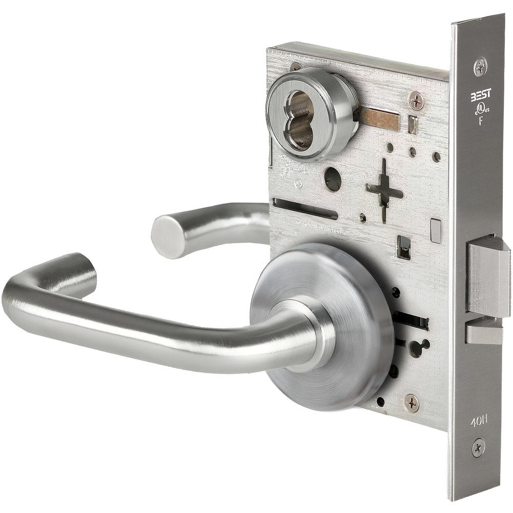 Lever Locksets; Lockset Type: Storeroom; Key Type: Keyed Different; Back Set: 2-3/4; Cylinder Type: Less Core; Material: Metal; Door Thickness: 1-3/4; Finish: Satin Chrome