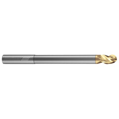 Ball End Mill: 1/4" Dia, 3/8" LOC, 3 Flute, Solid Carbide