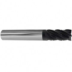 Corner Radius End Mill: 1" Dia, 3-1/4" LOC, 38 deg Helix, Corner Radius End, Centercutting Series HS