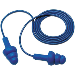 Earplugs: 25 dB, Elastomeric Polymer, Flanged, No Roll, Corded, Metal Detectable