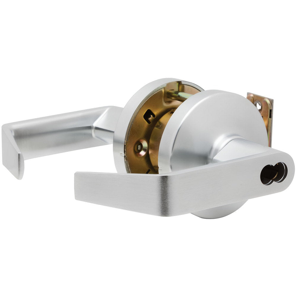 Lever Locksets; Lockset Type: Entrance; Key Type: Keyed Different; Back Set: 2-3/4; Cylinder Type: Less Core; Material: Metal; Door Thickness: 1-3/4 to 2-3/4; Finish: Satin Chrome