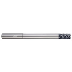 Corner Radius End Mill: 3/16" Dia, 7/32" LOC, 0.0100" Radius, 6 Flute, Solid Carbide