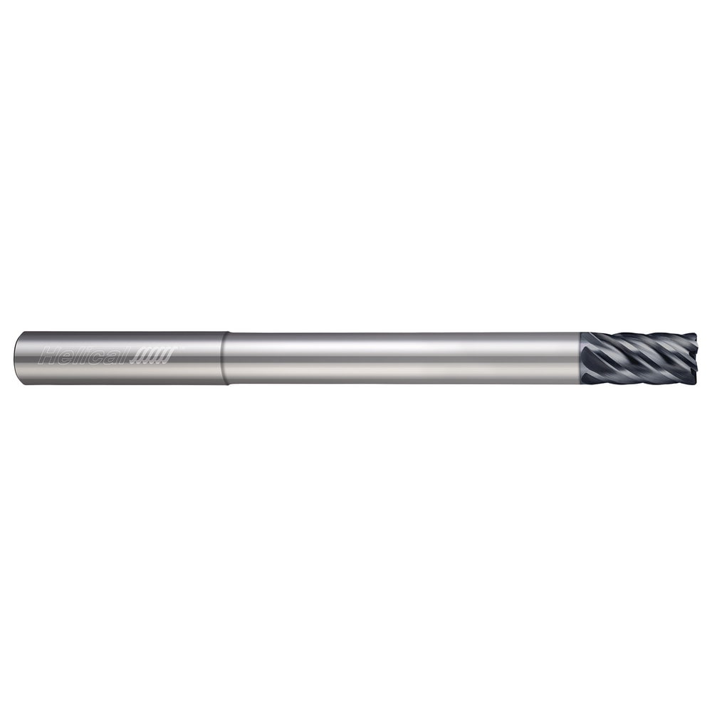 Corner Radius End Mill: 1/8" Dia, 5/32" LOC, 0.0100" Radius, 6 Flute, Solid Carbide