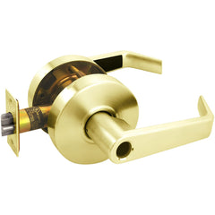 Lever Locksets; Lockset Type: Entrance; Key Type: Keyed Different; Back Set: 2-3/4; Cylinder Type: Less Core; Material: Metal; Door Thickness: 1-3/8 to 1/3-4; Finish: Bright Brass